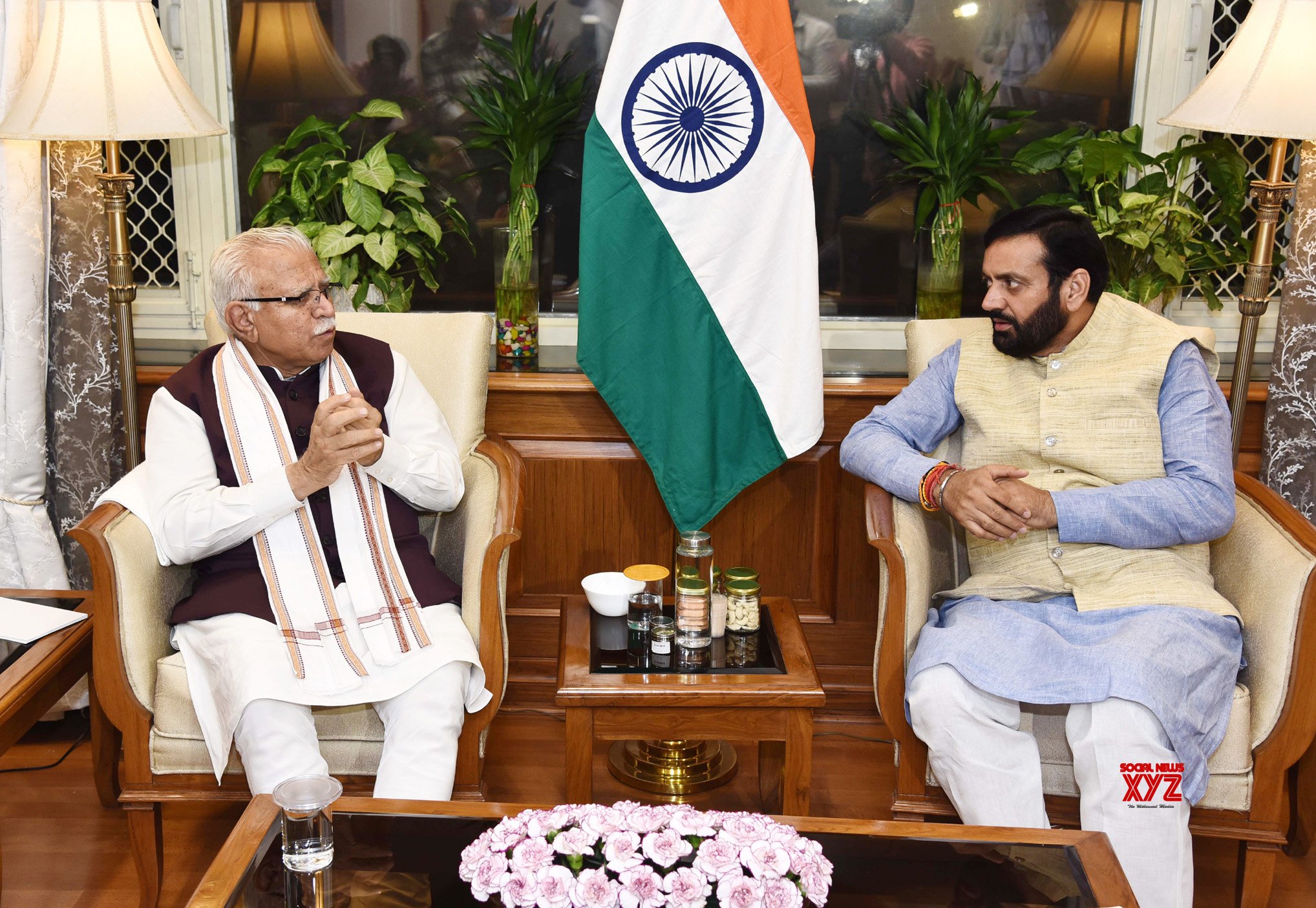 New Delhi: Union Minister Manohar Lal Khattar meets Haryana CM Nayab Singh Saini - #Gallery