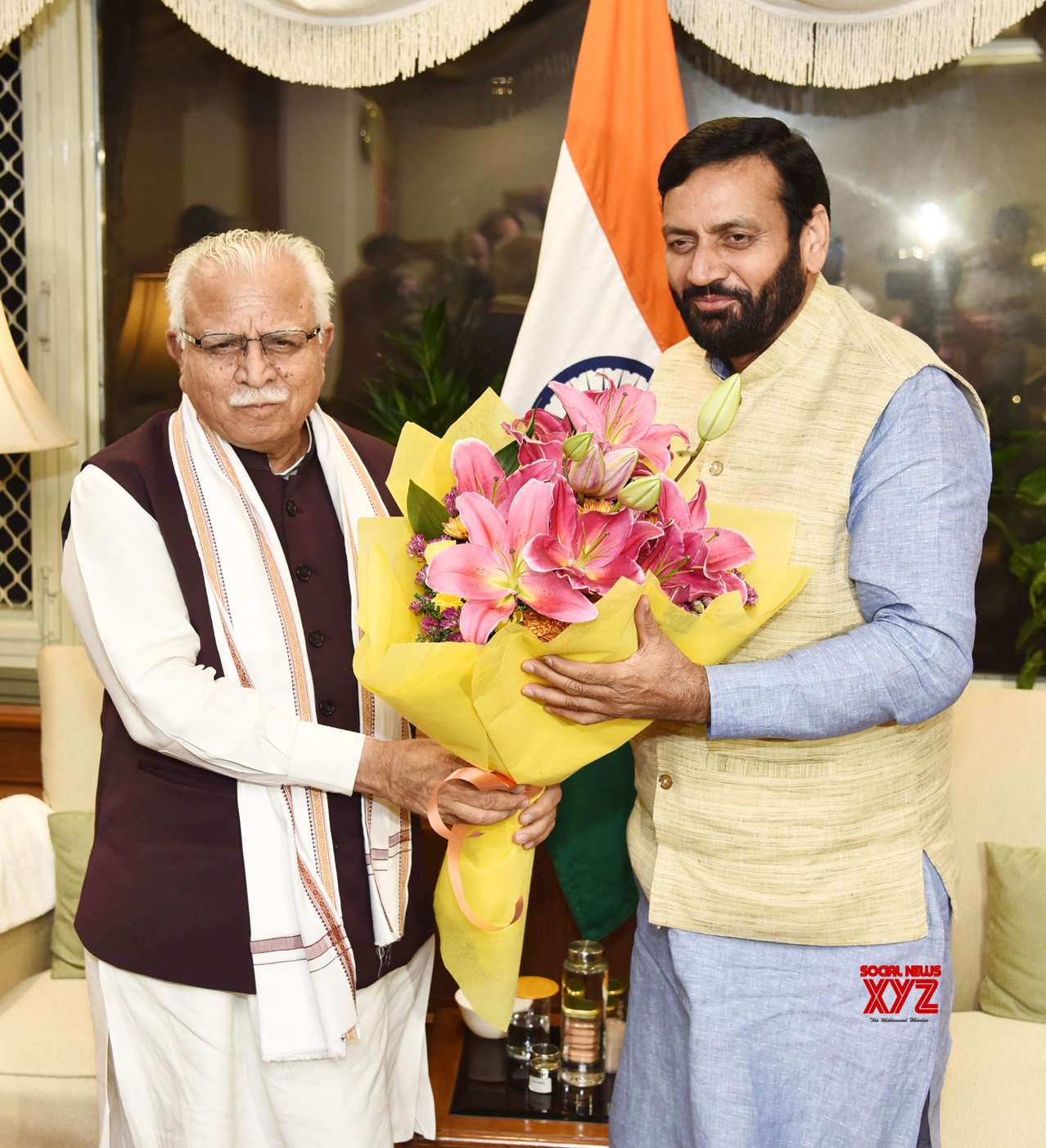 New Delhi: Union Minister Manohar Lal Khattar meets Haryana CM Nayab Singh Saini - #Gallery