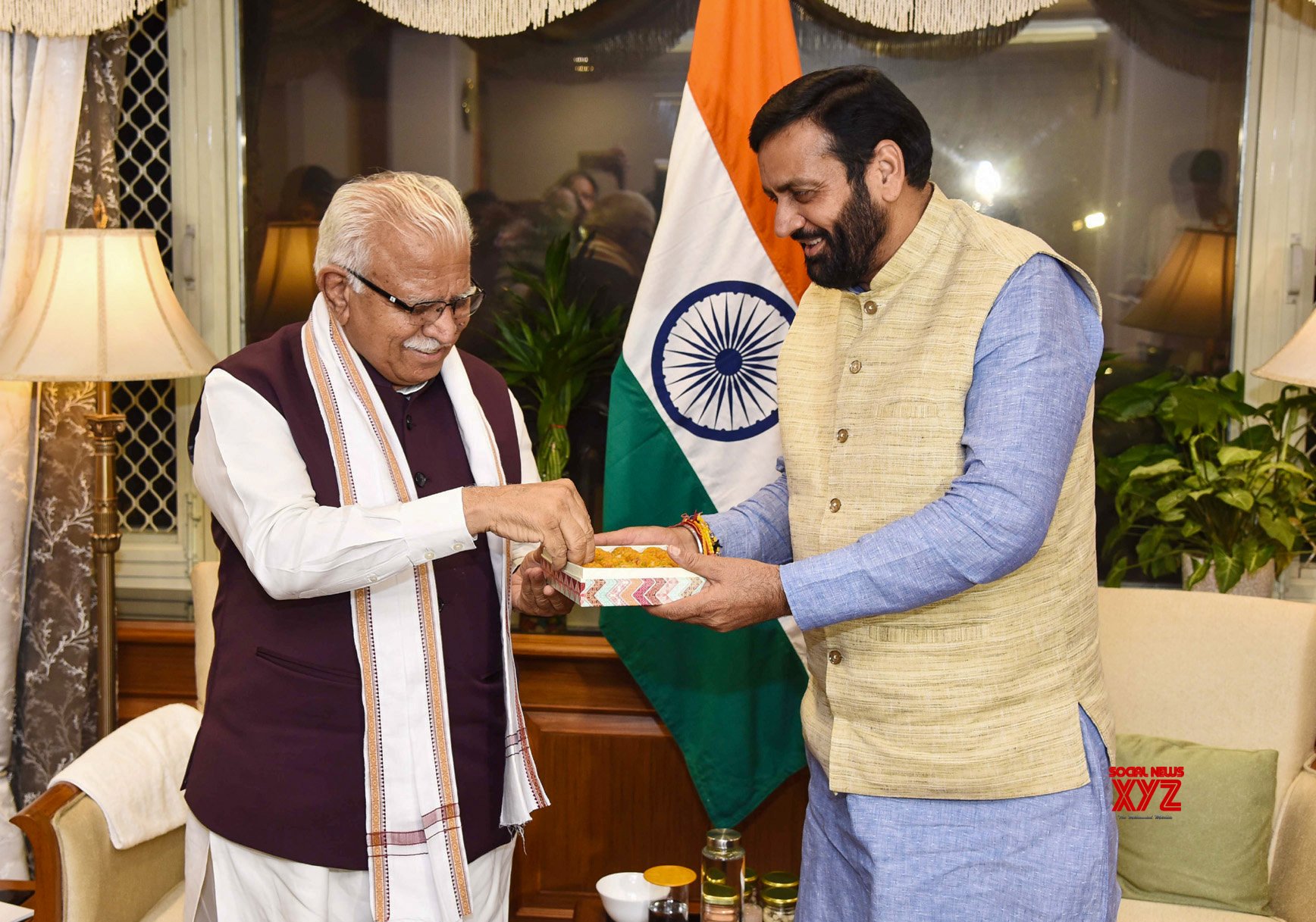 New Delhi: Union Minister Manohar Lal Khattar meets Haryana CM Nayab Singh Saini - #Gallery