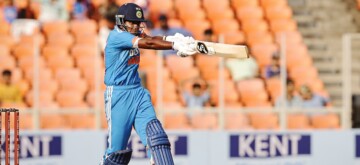 Ahmedabad: India's Arundhati Reddy plays a shot during the first ODI match between India Women and New Zealand Women at Narendra Modi Stadium in Ahmedabad on Thursday, October 24, 2024. (Photo: IANS/@BCCIWomen)