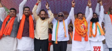 Ghatsila: BJP leader Champai Soren attends the nomination meeting of Bharatiya Janata Party's candidates from Baharagora constituency Dineshananda Goswami and Babulal Soren from Ghatsila constituency in Ghatsila on Thursday, October 24, 2024. (Photo: IANS)