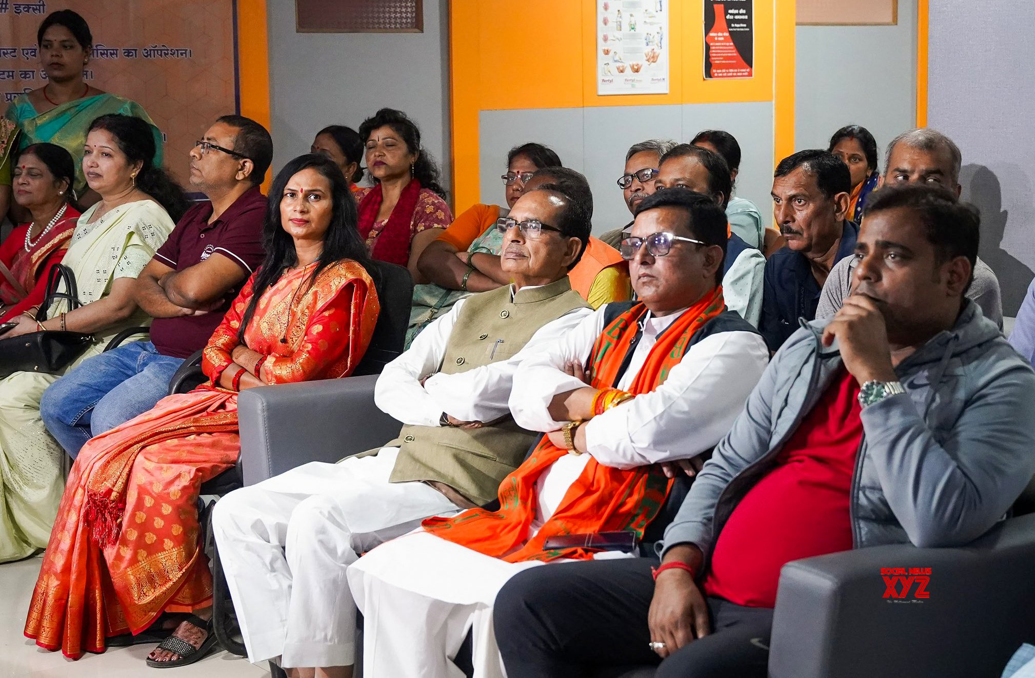 Ranchi: Union Minister Shivraj Singh Chouhan listens to PM Modi's 'Mann Ki Baat' programme - #Gallery