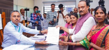 Pune: National Congress Party candidate Baramati Assembly Constituency Ajit Pawar files his nomination papers for the upcoming Maharashtra Election 2024 in Pune on Monday, October 28, 2024. (Photo: IANS)