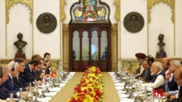 Vadodara: Prime Minister Narendra Modi attends delegation level talks with Prime Minister of Spain, Pedro Sanchez at Vadodara, in Gujarat on Monday, October 28, 2024. (Photo: IANS)