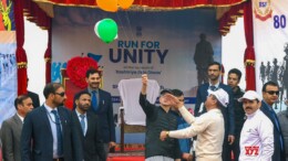 Srinagar: Jammu & Kashmir Chief Minister Omar Abdullah flags off the "Run for Unity" on National Unity Day, commemorating the birth anniversary of Sardar Vallabhbhai Patel in Srinagar on Tuesday October 29, 2024. (Photo: IANS)