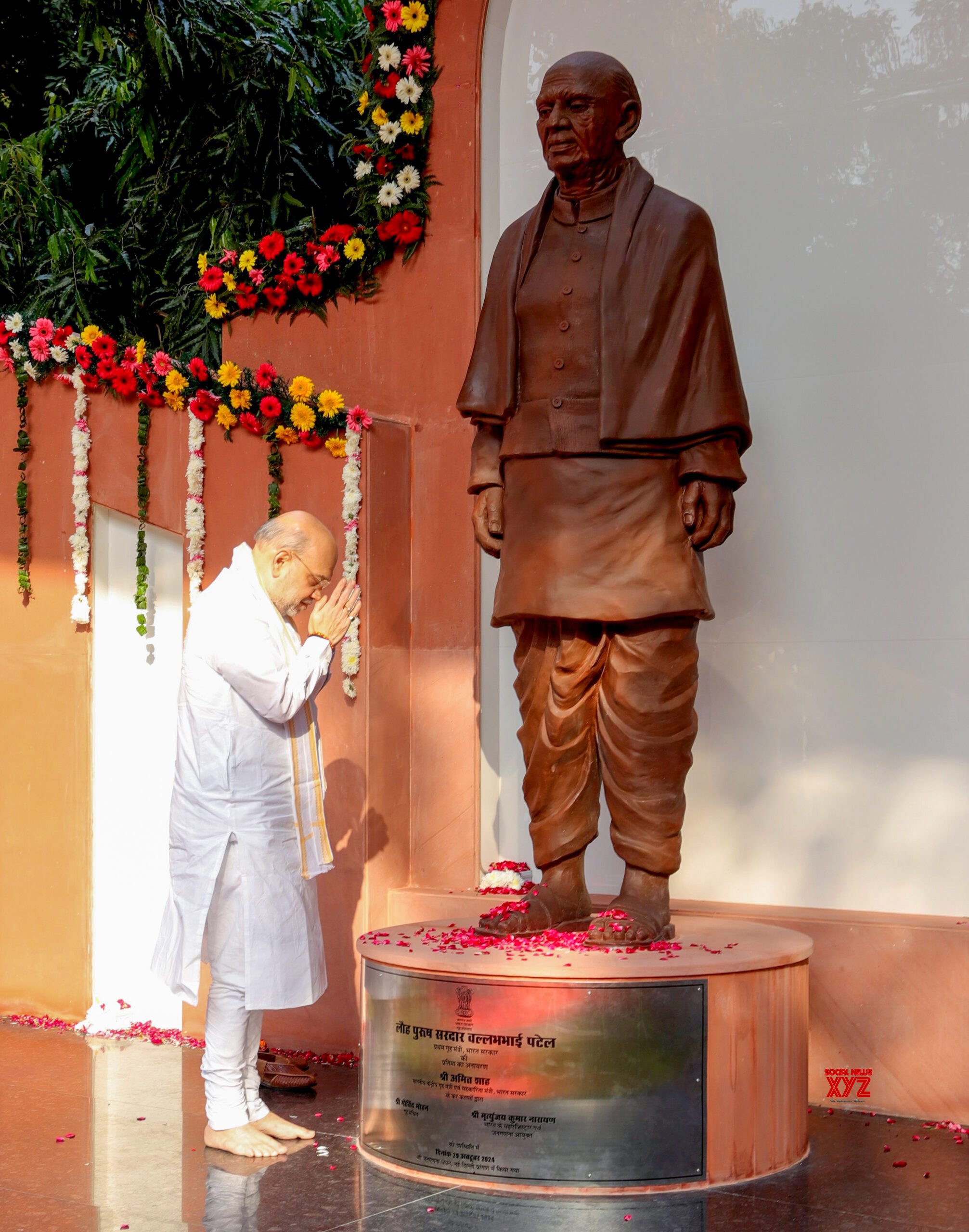 New Delhi: Home Minister Amit Shah unveils the statue of Sardar Vallabhbhai Patel - #Gallery