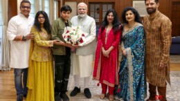 New Delhi: Union Minister Chirag Paswan, along with his family, meets Prime Minister Narendra Modi in New Delhi on Wednesday, October 30, 2024. (Photo: IANS)