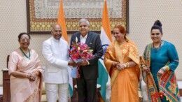 New Delhi: Vice-President Jagdeep Dhankhar meets former President Ram Nath Kovind and his family at his residence in New Delhi on Wednesday, October 30, 2024. (Photo: IANS)