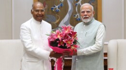 New Delhi: Former President Ram Nath Kovind meets Prime Minister Narendra Modi in New Delhi on Wednesday, October 30, 2024. (Photo: IANS)