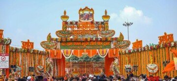 Ayodhya: The entrance of the Shri Ram Janmabhoomi Temple is adorned ahead of the Deepotsav celebrations in Ayodhya on Wednesday, October 30, 2024. (Photo: IANS/@uptourismgov)