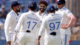 Pune: India's Ravindra Jadeja celebrates after taking the wicket of New Zealand's Tom Blundell during day three of the second cricket Test match between India and New Zealand at the Maharashtra Cricket Association Stadium in Pune on Saturday, October 26, 2024. (Photo: IANS/@BCCI)