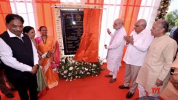 Ahmedabad: Union Home Minister Amit Shah and Gujarat Chief Minister Bhupendra Patel at the inauguration of a 15 MW waste-to-energy plant set up by Jindal Urban Waste Management near Piplaj village in Ahmedabad on Friday, November 1, 2024. (Photo: IANS)