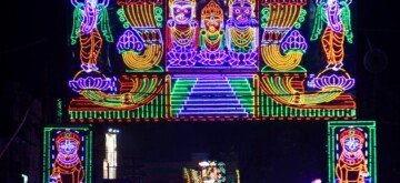 North 24 Parganas: Roads illuminated with vibrant lights for Kali Puja celebrations at Barasat in North 24 Parganas on Friday, November 1, 2024. (Photo: IANS)