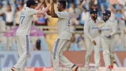 Mumbai: India's Ravichandran Ashwin celebrates a dismissal with teammates during the second day of the third cricket test match between India and New Zealand at Wankhede Stadium in Mumbai on Saturday, November 2, 2024. (Photo: IANS/@BCCI)