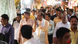 Kota: Lok Sabha Speaker Om Birla greets traders and residents of the Rampura area on the occasion of Deepawali in Kota on Saturday, November 02, 2024. (Photo: IANS)