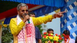 Simdega: BJP State President Babulal Marandi addresses an election rally in support of BJP candidate Sujan Munda of Kolebira assembly constituency ahead of the Jharkhand assembly election in Jaldega on Saturday, November 02, 2024. (Photo: IANS)