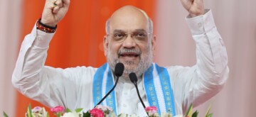 Ahmedabad: Union Home Minister Amit Shah addresses the inauguration of various development projects in Ahmedabad on Thursday, October 03, 2024. (Photo: IANS)