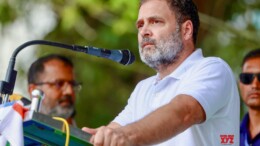 Wayanad: Leader of the Opposition in Lok Sabha, Rahul Gandhi, addresses a public meeting in support of party candidate Priyanka Gandhi for the Wayanad by-elections in Wayanad on Wednesday, October 23, 2024. (Photo: IANS)