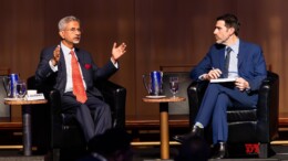 Canberra: External Affairs Minister S. Jaishankar in a conversation with Executive Director of the Australian Strategic Policy Institute Justin Bassi at the inaugural Session of Raisina Down Under at Canberra on Tuesday November 05, 2024. (Photo: IANS)