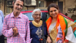 Mumbai: Shaina NC, Shiv Sena and Mahayuti candidate for the Mumbadevi Assembly Constituency, campaigns ahead of the Maharashtra Assembly Elections in Mumbai on Tuesday, November 5, 2024. (Photo: IANS)