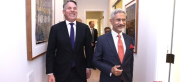 Canberra: External Affairs Minister S. Jaishankar meets Deputy Prime Minister of Australia and Minister for Defence Richard Marles in Canberra on Tuesday, November 05, 2024. (Photo: IANS)