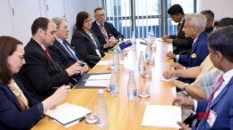 Canberra: External Affairs Minister S. Jaishankar in a meeting with Deputy Prime Minister of New Zealand Winston Peters in Canberra on Wednesday November 06, 2024. (Photo: IANS)