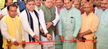 New Delhi: Uttarakhand Chief Minister Pushkar Singh Dhami cuts the ribbon during the inauguration of the newly built Uttarakhand State Guest House 'Uttarakhand Niwas' in Chanakyapuri, New Delhi, on Wednesday, November 06, 2024. (Photo: IANS)