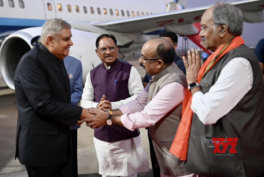 Raipur: Vice President Jagdeep Dhankhar arrives in Chhattisgarh #Gallery