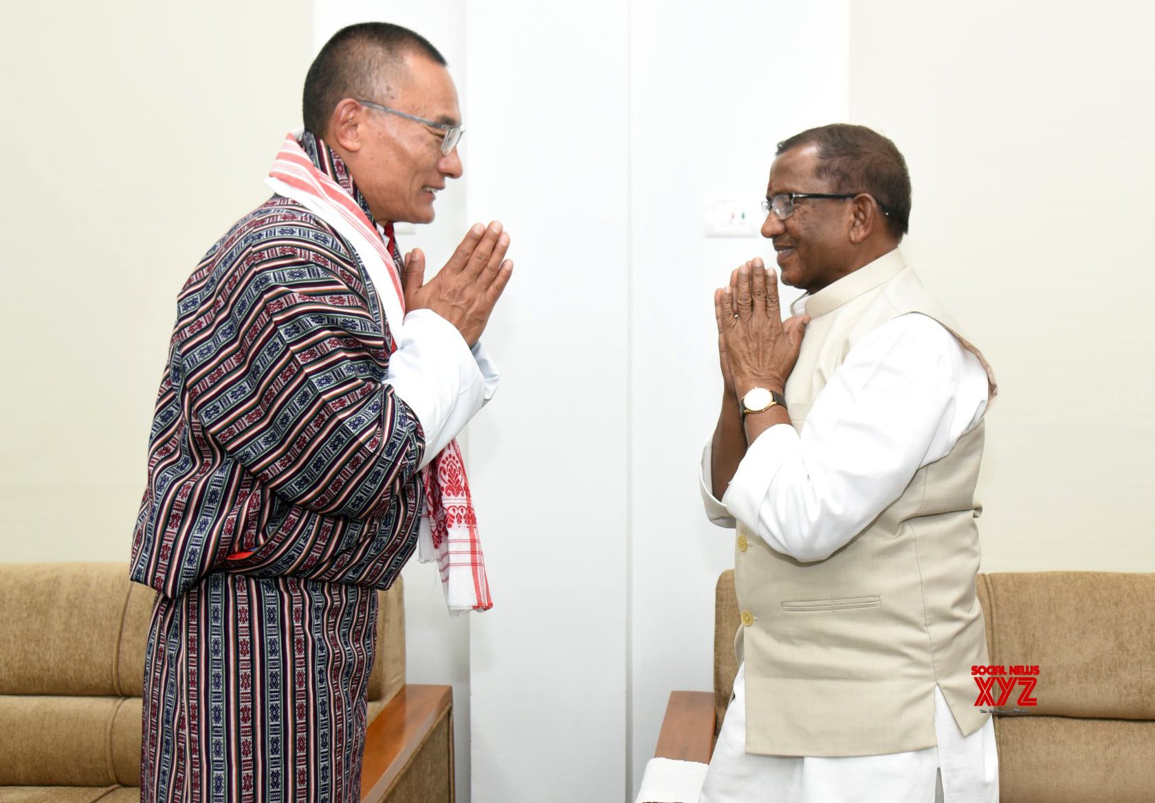 Tamulpur: Bhutan PM Tshering Tobgay with Assam Governor Lakshman Acharya during a meeting - #Gallery