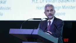 Singapore: External Affairs Minister S. Jaishankar addresses at the 8th Roundtable of ASEAN - India Network of Think - Tanks in Singapore on Friday November 08, 2024. (Photo: IANS)