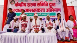 Ranchi: Union Minister and Senior BJP leader Shivraj Singh Chouhan participates in the voter awareness campaign organised by the Central Sarna Committee in Ranchi, Jharkhand  on Friday, November 8, 2024. (Photo: IANS)