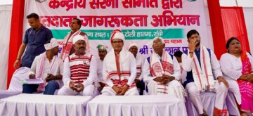 Ranchi: Union Minister and Senior BJP leader Shivraj Singh Chouhan participates in the voter awareness campaign organised by the Central Sarna Committee in Ranchi, Jharkhand  on Friday, November 8, 2024. (Photo: IANS)