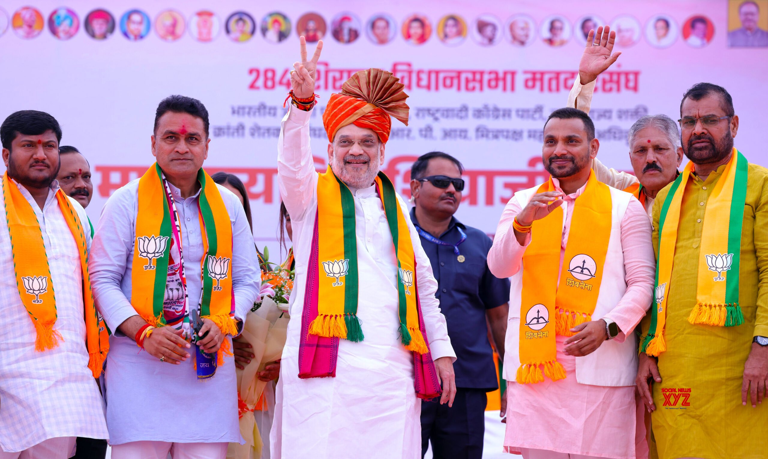 Sangli: Union Home Minister and senior BJP leader Amit Shah attends an election rally #Gallery