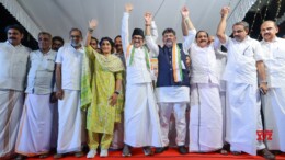 Wayanad: Wrestler and Congress MLA Vinesh Phogat along with Karnataka Deputy Chief Minister DK Shivakumar during an election campaign ahead of the by-polls in North Karassery, Wayanad, on Sunday, November 10, 2024. (Photo: IANS)