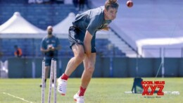 Pune: New Zealand's Tim Southee during a practice session ahead of the second Test match against India at Maharashtra Cricket Association Stadium in Pune on Tuesday, October 22, 2024. (Photo: IANS/@BLACKCAPS)