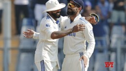 Mumbai: India's Ravindra Jadeja with teammate Virat Kohli during the third day of the third cricket Test match between India and New Zealand at Wankhede Stadium in Mumbai on Sunday, November 3, 2024. (Photo: IANS/@BCCI)