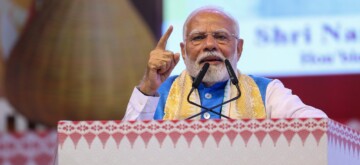 PM addressing the gathering during the inauguration of 1st Bodoland Mohotsov at SAI Indira Gandhi Sports Complex, in New Delhi on November 15, 2024.