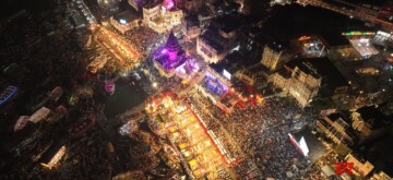 Varanasi: Illuminated view of the ghats on the occasion of Sharad Purnima, during the Dev Deepawali celebrations in Varanasi on Friday, November 15, 2024. (Photo: IANS)