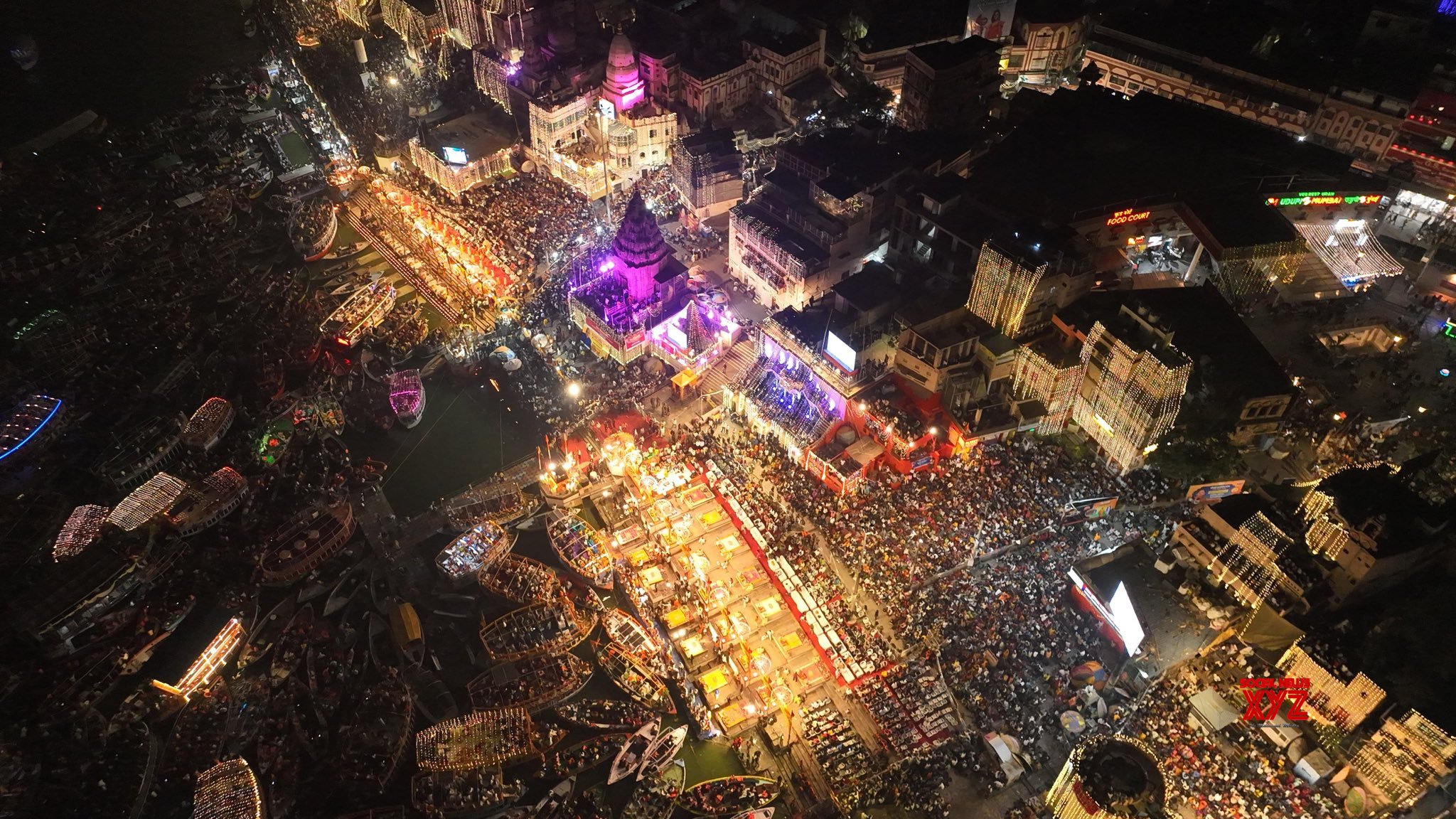 Varanasi: Illuminated view of the ghats on the occasion of Sharad Purnima #Gallery