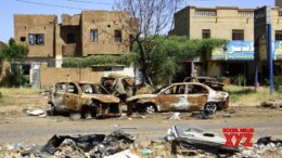 (241029) -- KHARTOUM, Oct. 29, 2024 (Xinhua) -- Photo taken on Oct. 28, 2024 shows destroyed vehicles in Bahri city, north of Khartoum, Sudan. The International Organization for Migration (IOM) said on Tuesday that more than 14 million people had fled their homes since the beginning of the ongoing conflict in Sudan. (Xinhua/Mohamed Khidir)