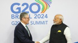 PM in a bilateral meeting with the Prime Minister of United Kingdom, Mr. Keir Starmer during G20 Summit at Rio de Janeiro, in Brazil on November 18, 2024.