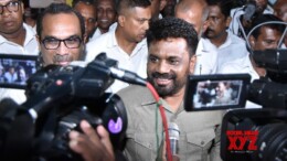 (240922) -- COLOMBO, Sept. 22, 2024 (Xinhua) -- Anura Kumara Dissanayake comes out of his party office in Colombo, Sri Lanka, Sept. 22, 2024. Anura Kumara Dissanayake, candidate of National People's Power, emerged as the winner in the presidential election in Sri Lanka held on Saturday, the Election Commission confirmed Sunday. (Photo by Gayan Sameera/Xinhua)